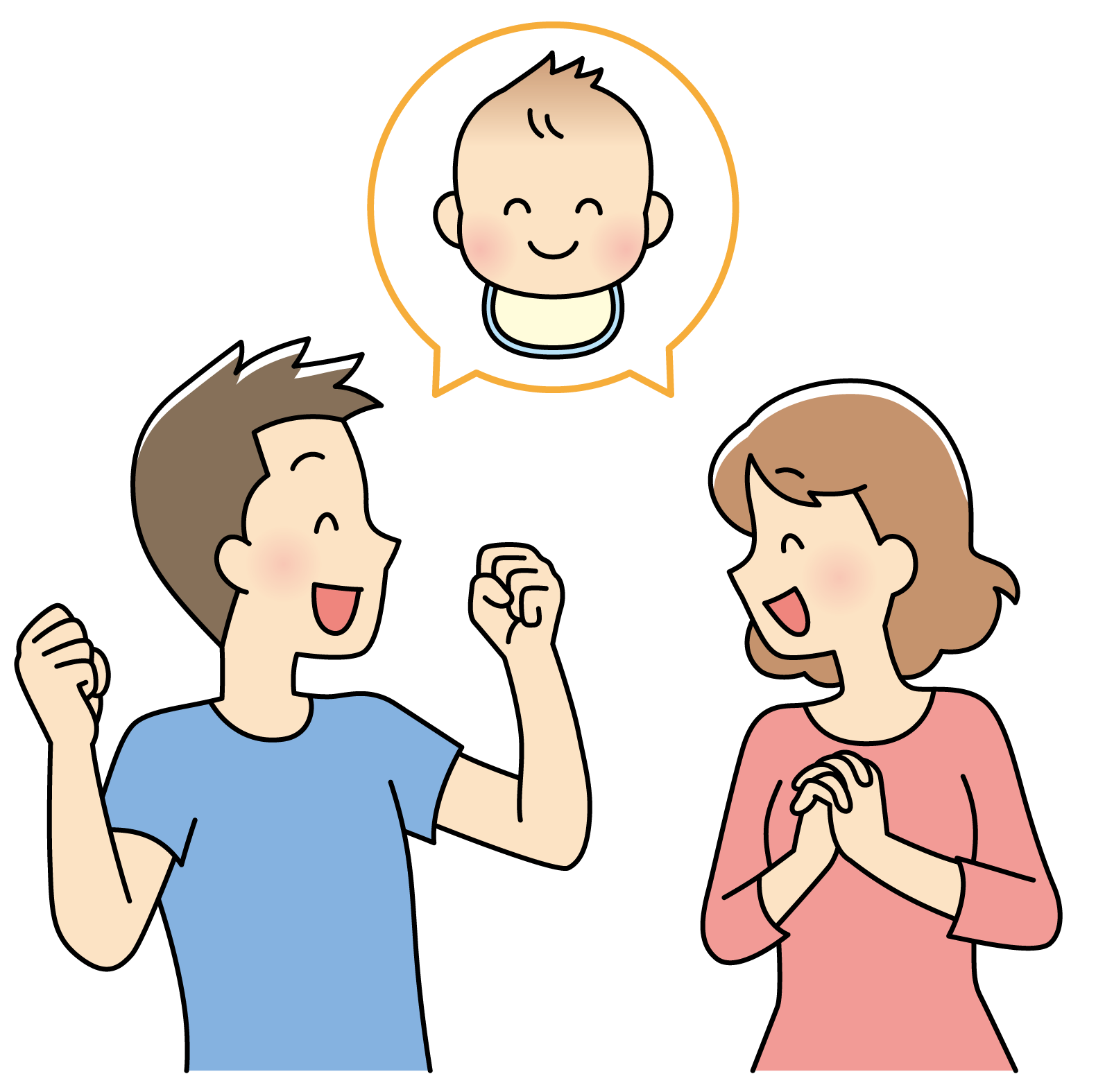 赤ちゃんのための軟水ウォーターエナジーを知って喜ぶご夫婦の画像